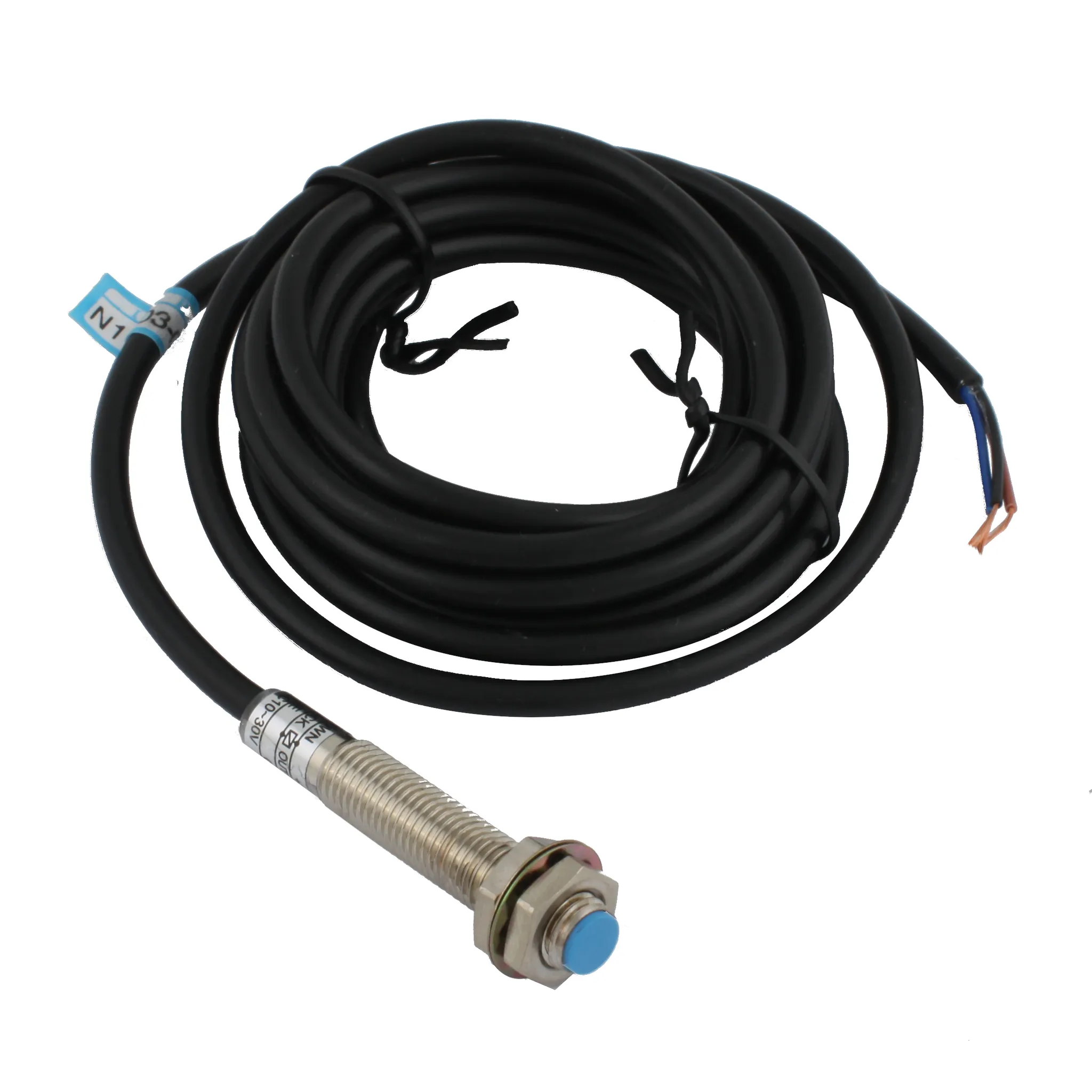 INNOCONT Индуктивный датчик, M8x1, L=49 мм, экранированный, зона срабатывания 1 мм, -25 +60 С, 12…24 VDC, IP65, выход: PNP NO, макс. ток 200 мА, кабель 2 м SL-8P1C